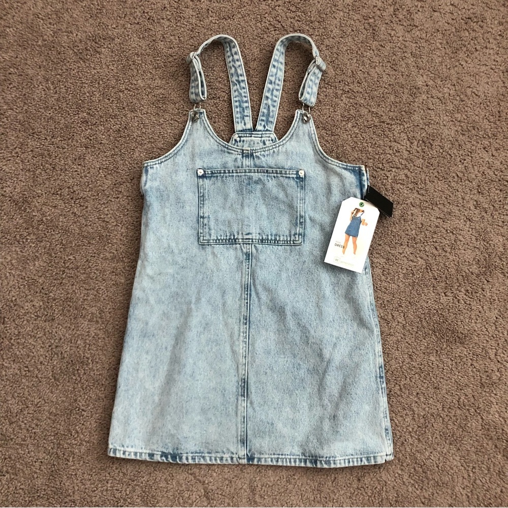 Re Generation Light Wash Denim Overall Dress Womens XS